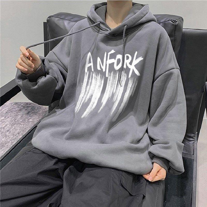 Áo Hoodie Tay Dài Dáng Rộng Phong Cách Hàn Quốc Thời Trang Thu Đông Cho Nam Giới