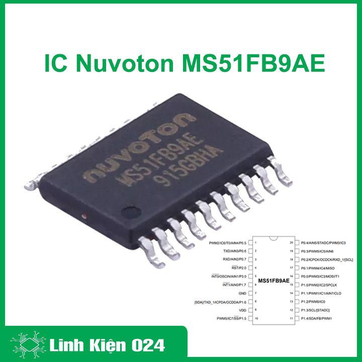 IC Nuvoton MS51FB9AE dải điện áp 2.4-5.5V