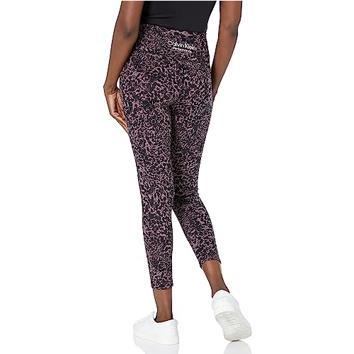 Quần legging yoga nữ báo đốm đen tím có túi - C.Klein 1381/M - Mỹ