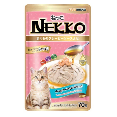 Pate Cho Mèo Nekko 70g, Pate Dạng Gói Cho Mèo, Pate Cho Mèo Thịt Thật Từ Cá Ngừ 28 Vị Hấp Dẫn