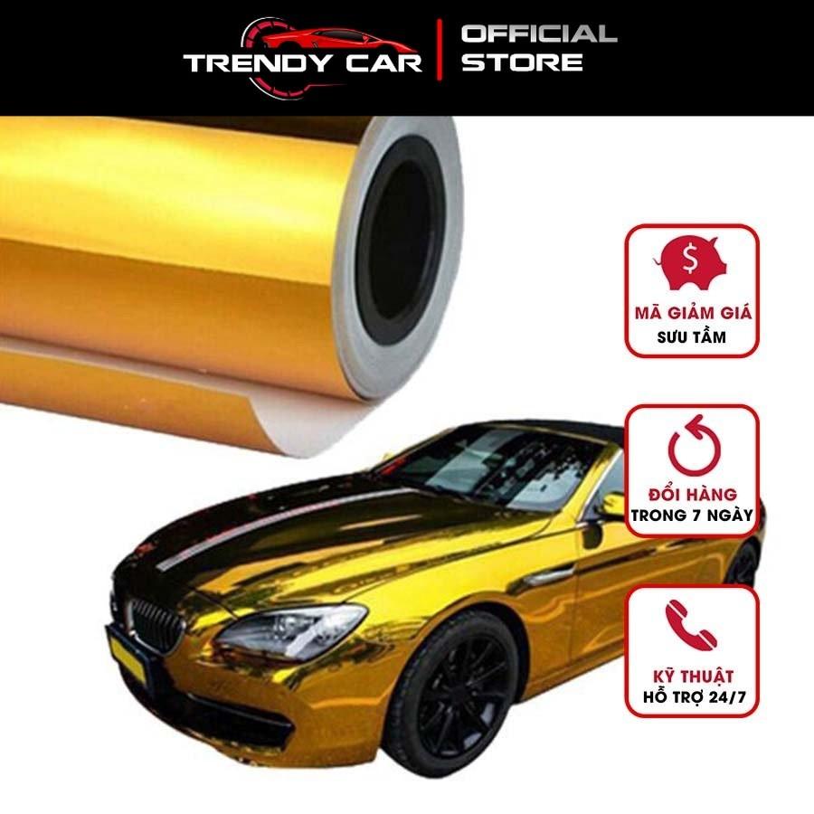 Decal trang trí ô tô chrome màu bạc/vàng tráng gương chống trầy dán xe cao cấp {Khổ lớn