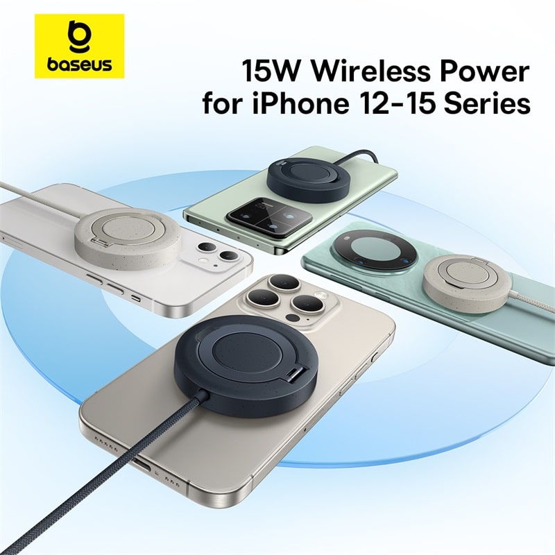 Đế Sạc Không Dây Baseus Simple Mini4 Magnetic Wireless Charging Stand Qi2 15W Universal (Hàng chính hãng)