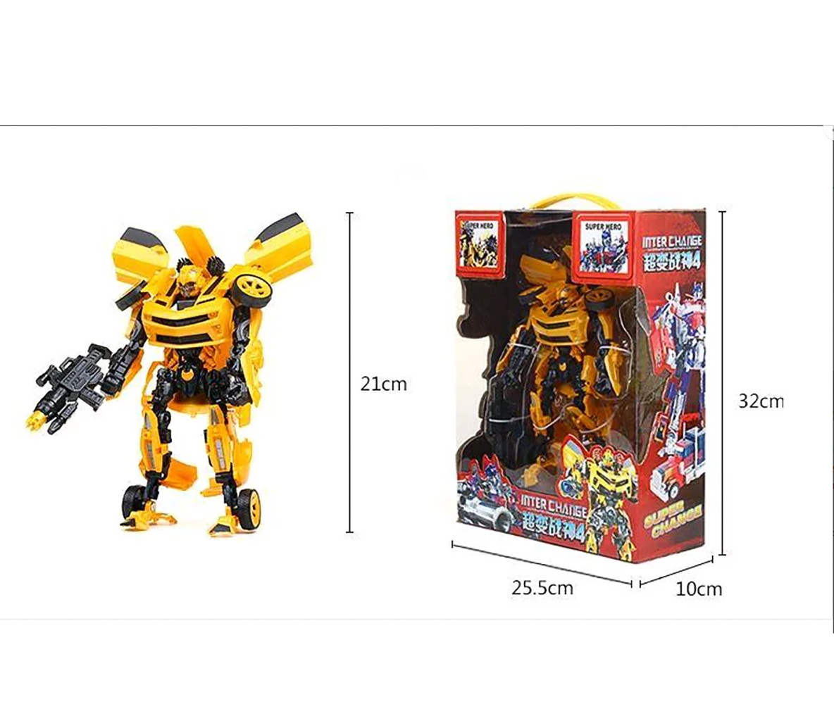 Bộ đồ chơi robot biến hình 2 trong 1 Bumblebee - Robot biến hình Transformer Kỷ nguyên hủy diệt Bumblebee - robot quen thuộc trong series phim Transformer nổi tiếng, cao 23cm