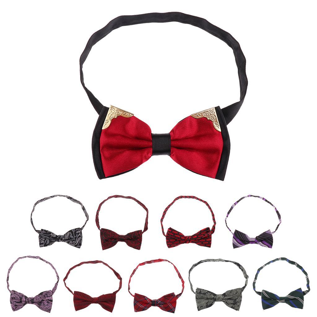 Men's Formal Tuxedo Bowtie Pre-tied Neckties with Adjustable Strap