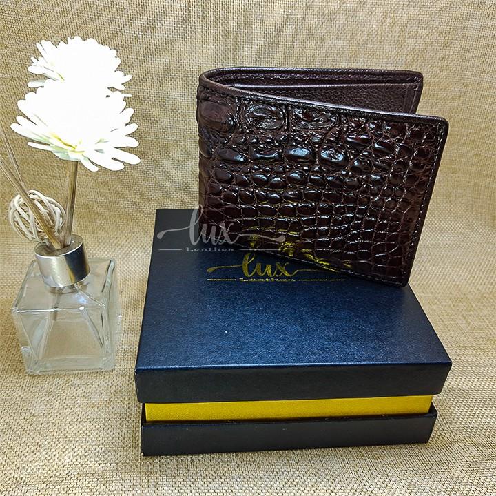 Ví Nam Da cá sấu LuxLeather LM1014 Một mặt - Kiểu Ngang - Da trơn