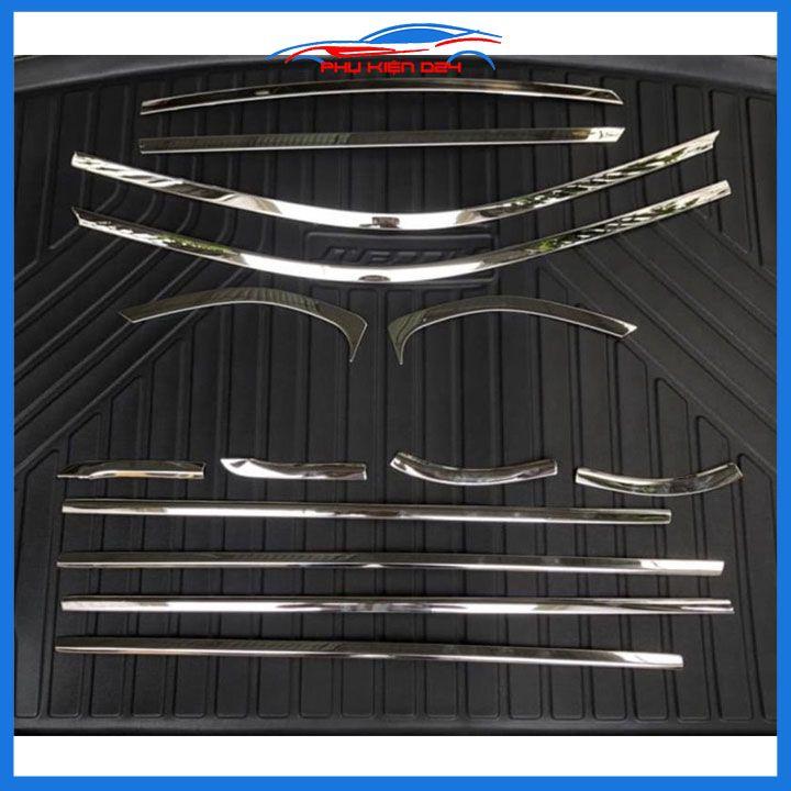 Bộ nẹp viền chân kính cong kính Kia Sonet 2021-2022-2023 Inox sáng bóng chuẩn form xe