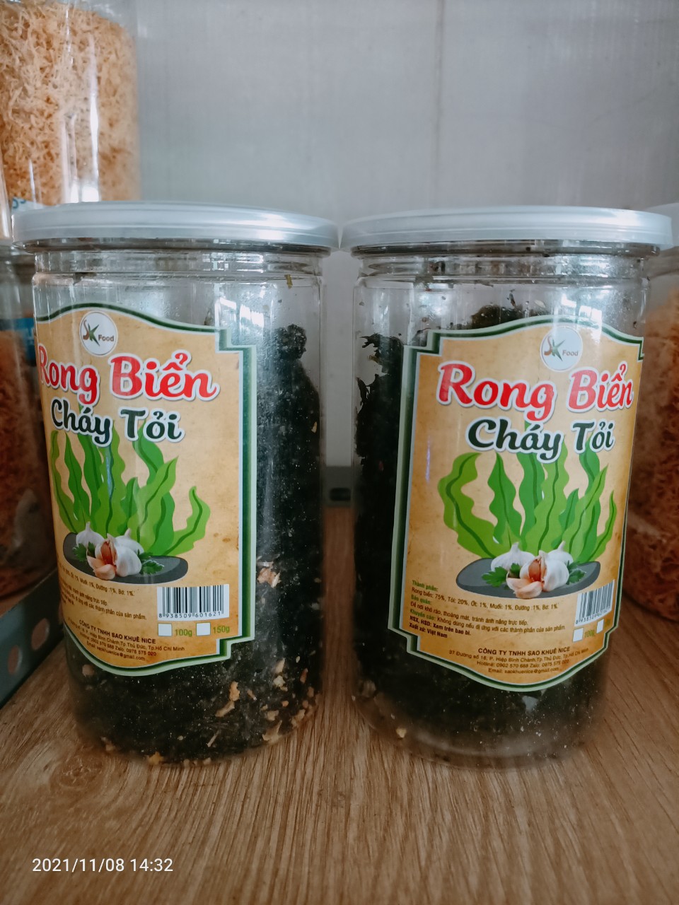 2 Hũ Rong Biển Cháy Tỏi Bổ Dưỡng Hiệu Tân Lộc Phát - Mỗi Hũ 100G