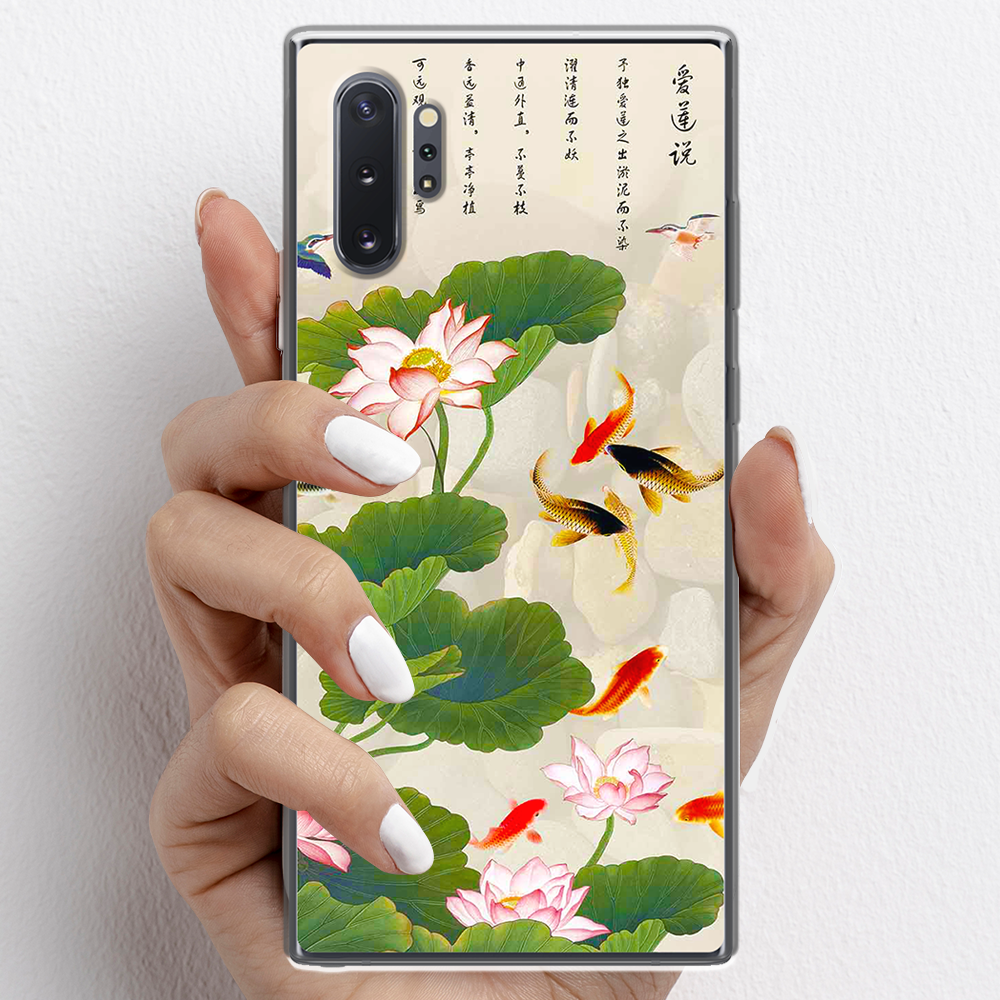 Ốp lưng cho Samsung Galaxy Note 10, Samsung Galaxy Note 10 Plus nhựa TPU mẫu Hoa sen cá