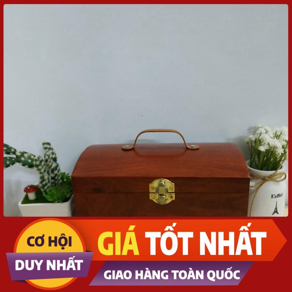 ) Hộp đựng dấu, hộp trang sức bằng gỗ nắp đồng cực đẹp