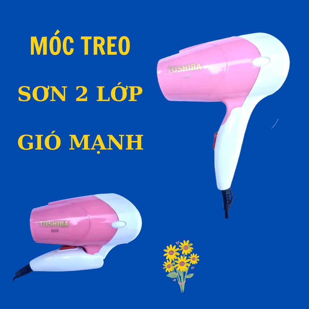 Máy sấy tóc Mini 609/ công suất 1500w - sấy tóc nhanh khô/ bảo vệ tóc, chống xơ, cứng tóc/ gập gọn mang đi du lịch