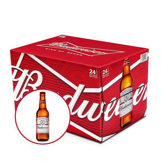 Chai bia thủy tinh BUDWEISER 330 ml lẻ dùng thử