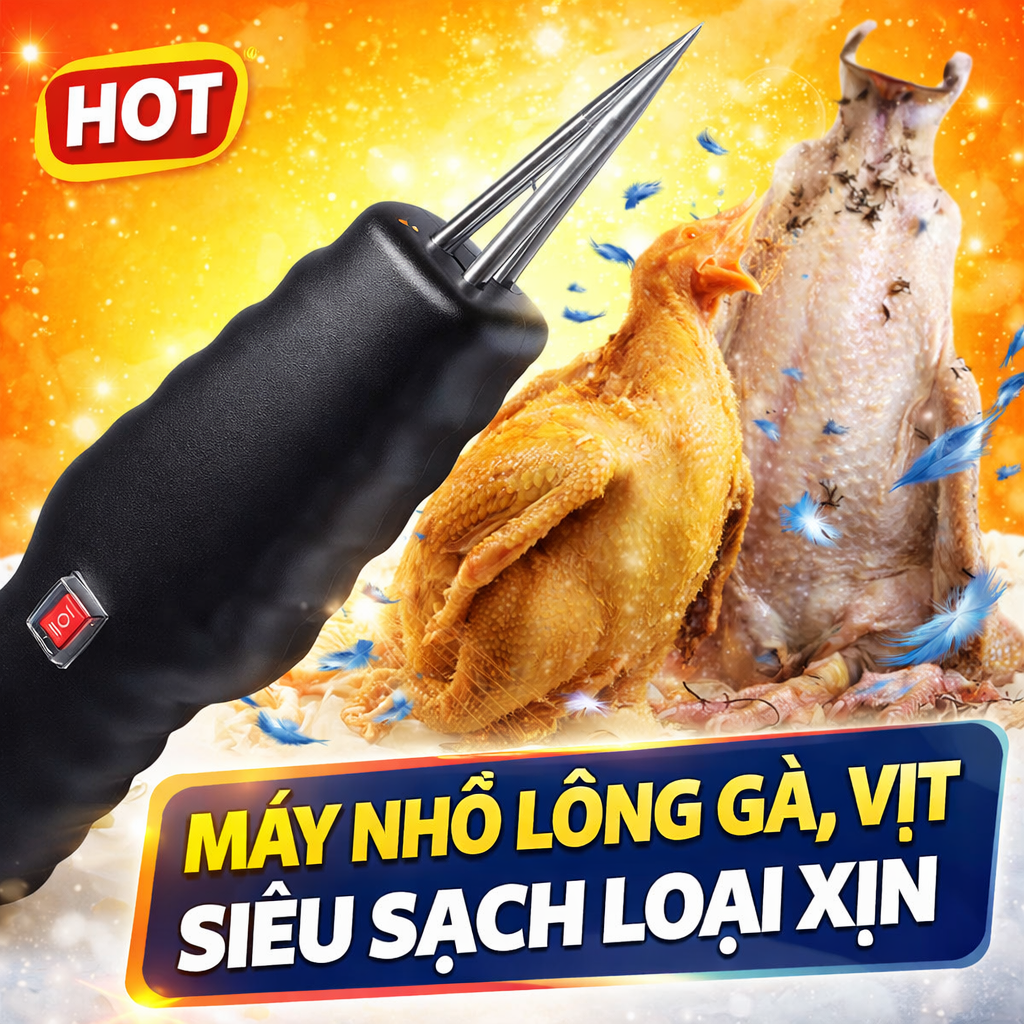 Máy Nhổ Lông Gia Cầm Tích Điện Cầm Tay – Nhổ Lông Siêu Sạch, Tiết Kiệm Thời Gian