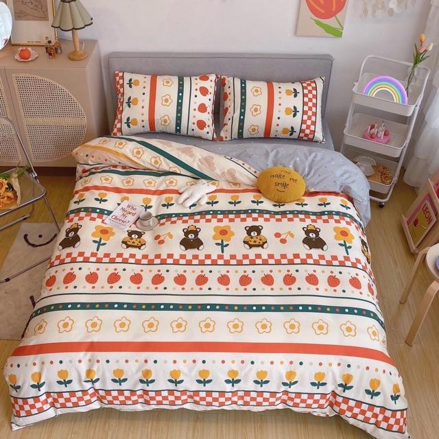 Set Cotton Living Hàng Nhập Khẩu Cao Cấp 4 Món Cô Bé Mùa Hè