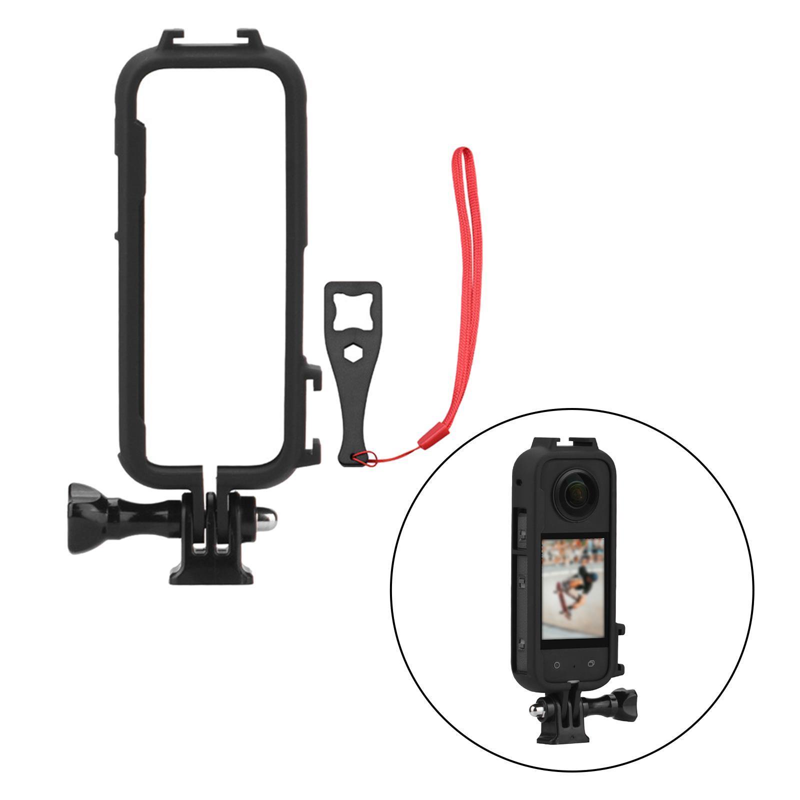 Durable Action Camera Protection Frame Housing Case with 1/4 Adapter Mount Drop Resistant Sports Camera Cage for One x3 Replacement