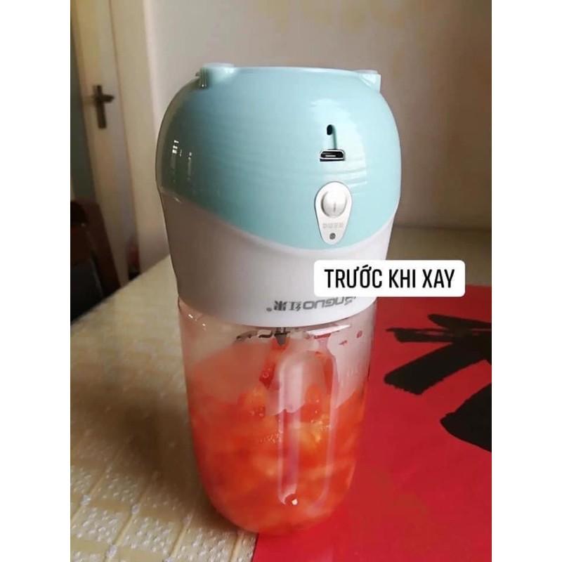 Máy xay sinh tố cầm tay cao cấp Honguo sạc usb mang đi làm đi du lịch dung tích 300ml