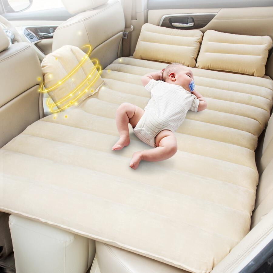 Đệm Hơi Ô Tô Vải Nhung Vân Sóng Cao Cấp Trải Ngang Xe