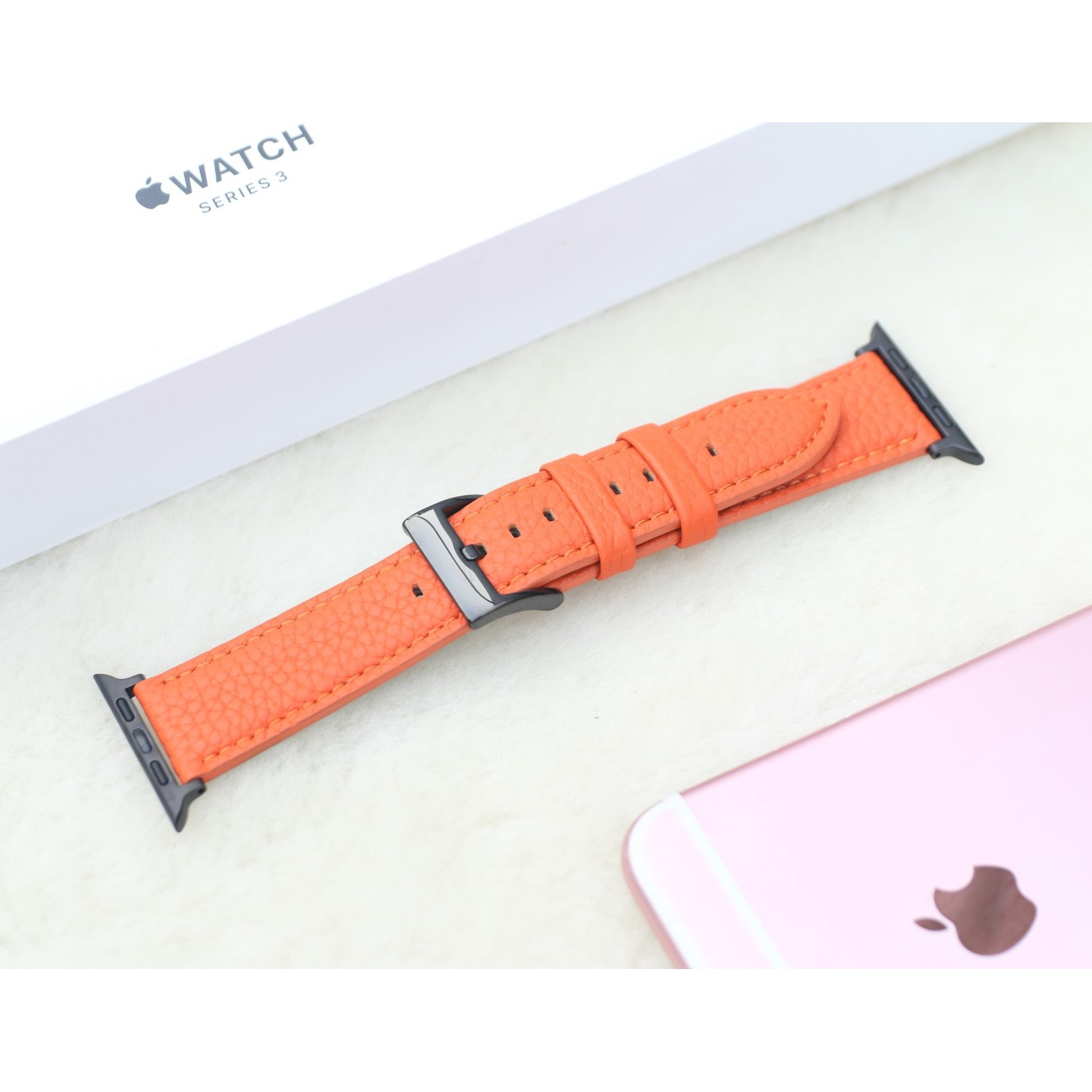 Dây Đeo Thay Thế Dành Cho Apple Watch 1,2,3,4,5,6 (Chất liêu  Da bò nhập khẩu của Pháp) nhiều màu lựa chọn