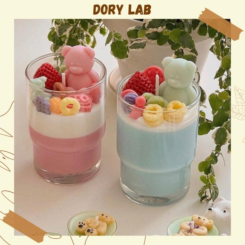 Nến Thơm Ly Kem Gấu Topping Handmade - Dory Lab