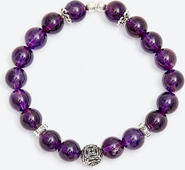Vòng tay đá thạch anh tím phối đồng tiền Ngọc Quý Gemstones
