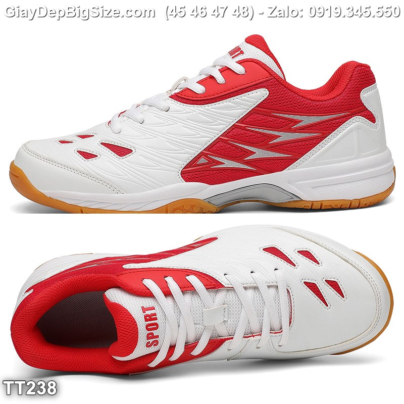 Giày chơi cầu lông tennis cỡ lớn 45 46 47 48 cho nam cao to chân ú bè. Big size badminton shoes for wide feet