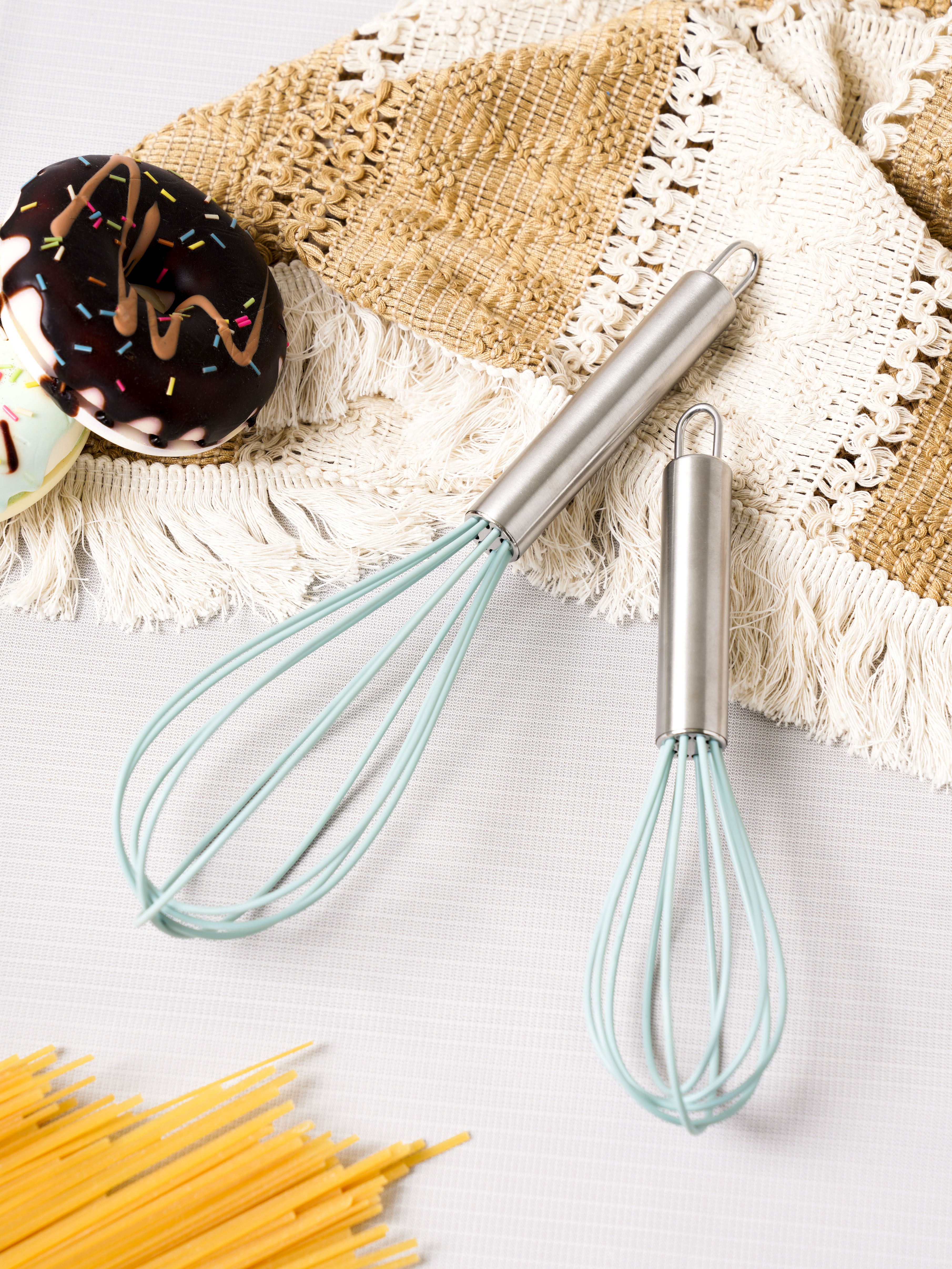 Cây đánh trứng silicone Sunrise 8/10&quot; - Xanh