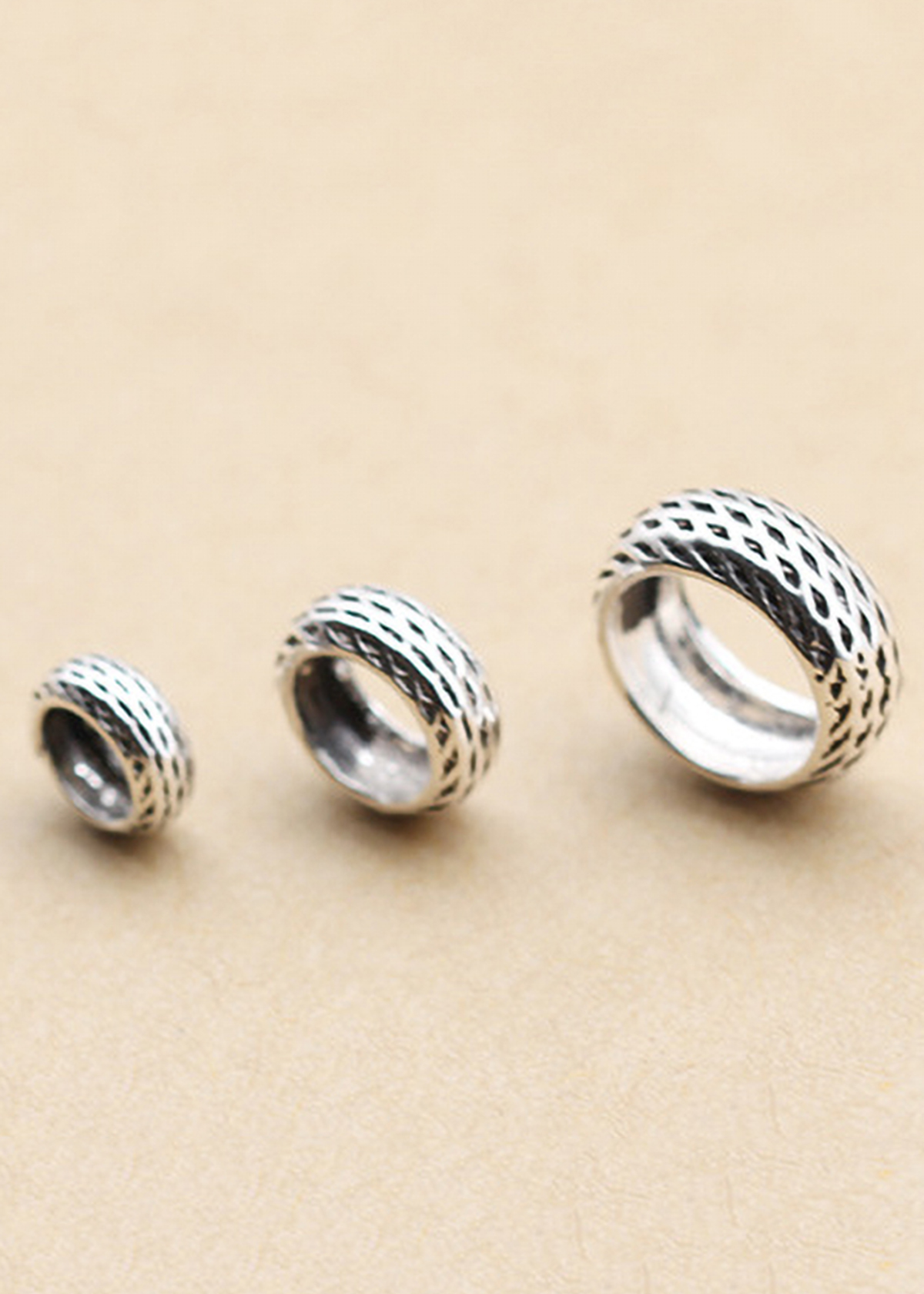 Charm bạc chặn hạt họa tiết hoa văn - Ngọc Qúy Gemstones