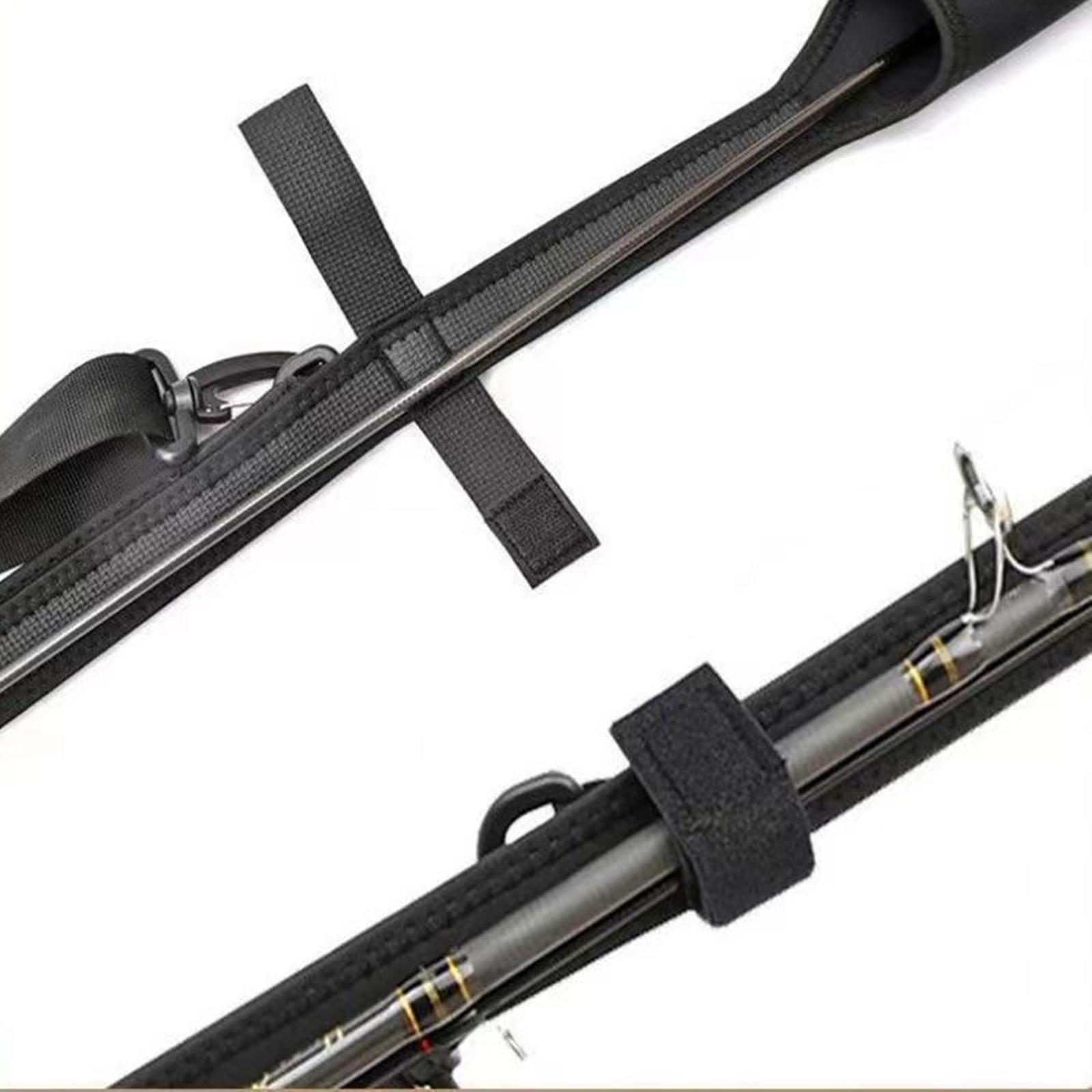 Portable Fishing Rod Shoulder Belt Polyester with Protective Case Adjustable Durable Fishing Pole Strap for Travel