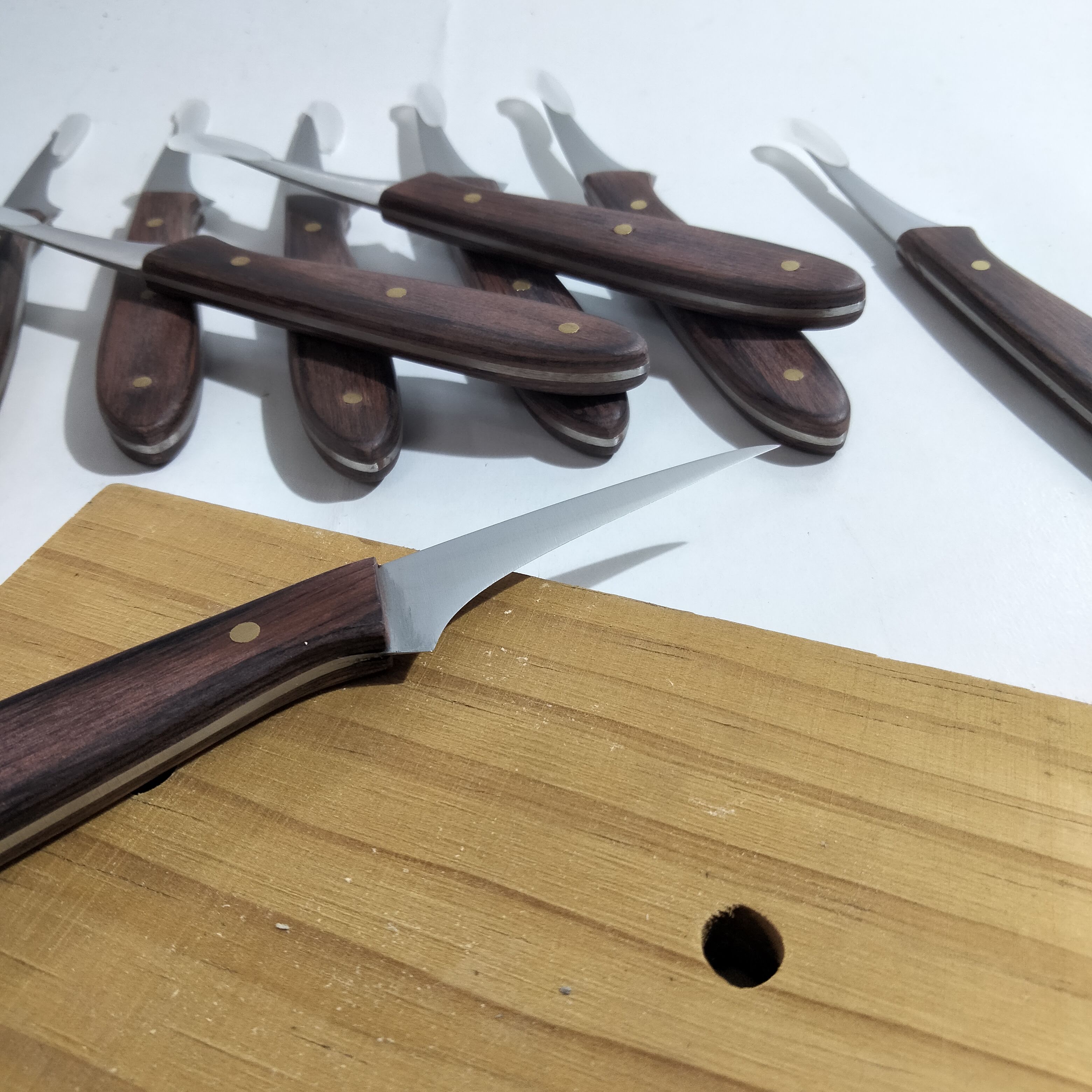 Dao Tỉa hoa Điêu Khắc ngắn Thép Không Rỉ Tỉa Rau Củ Quả Trái Cây siêu sắc cán gỗ_ Carving Knives Tools