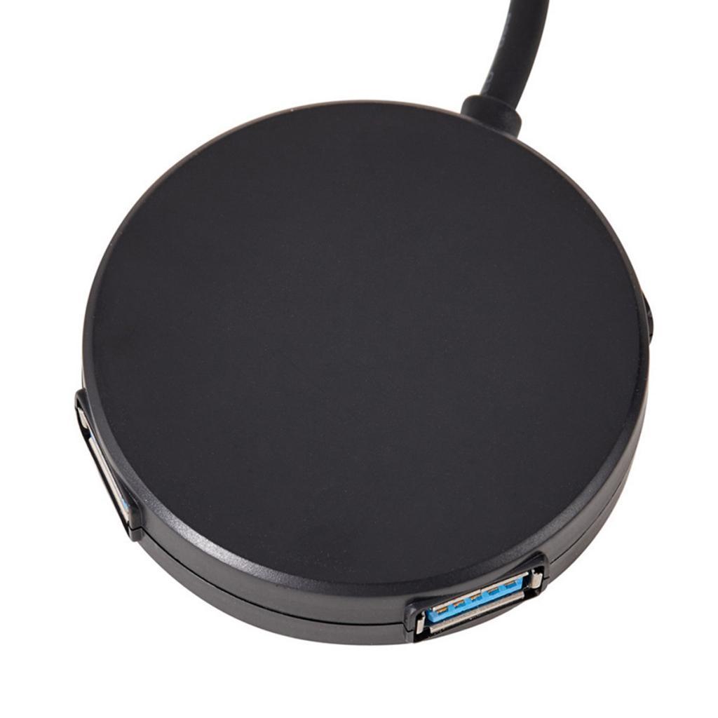 USB 3.0 4 Ports Hub Power Splitter Universal Round USB Station Adapter