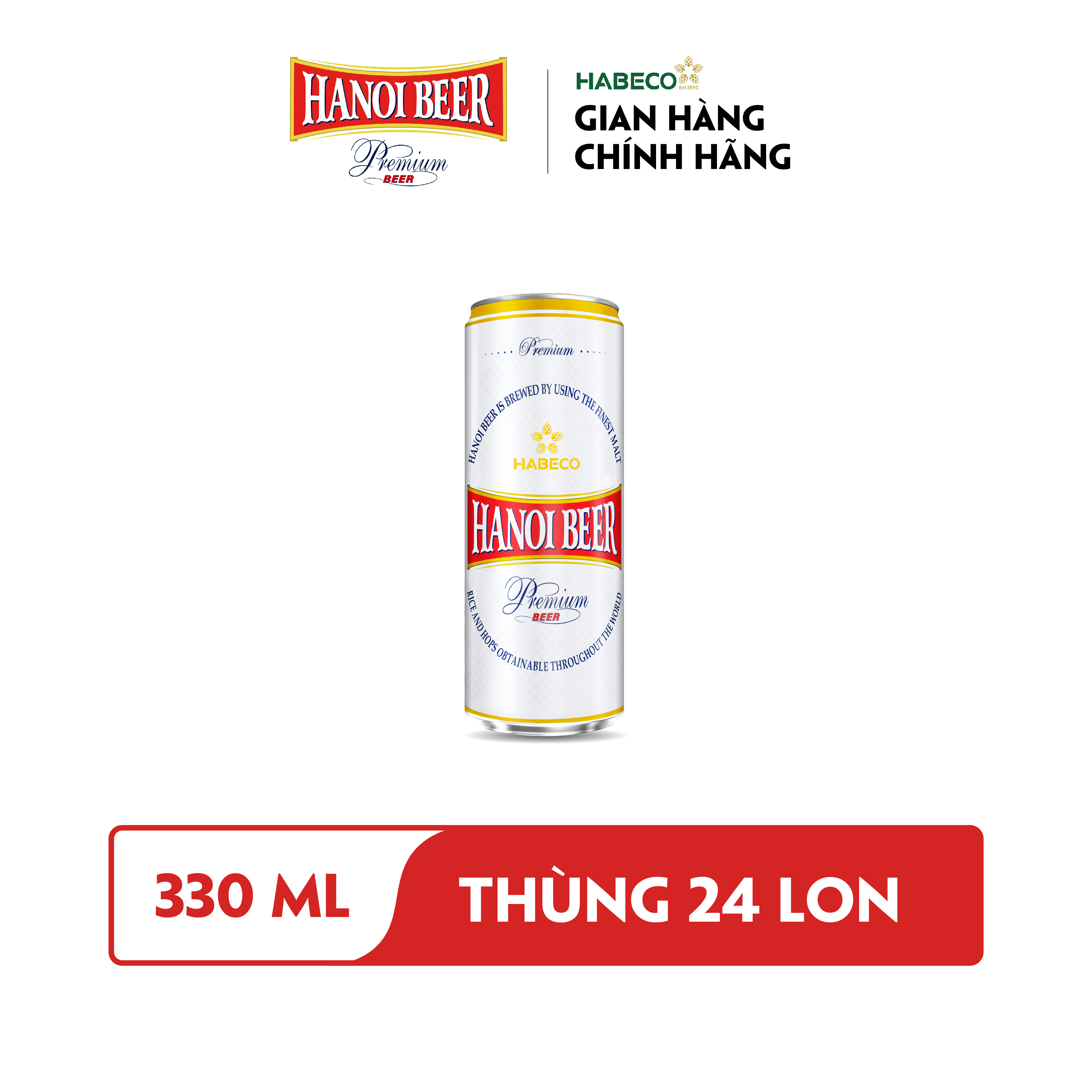 Combo 2 Thùng Bia Hanoi Premium - Thùng 24 lon 330ml