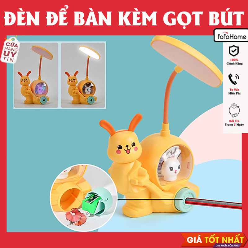 Đèn Học Led Để Bàn Chống Cận Ngộ Ngĩnh Dễ Thương Kèm Hộp Gọt Bút Chì Giao Màu Ngẫu Nhiên