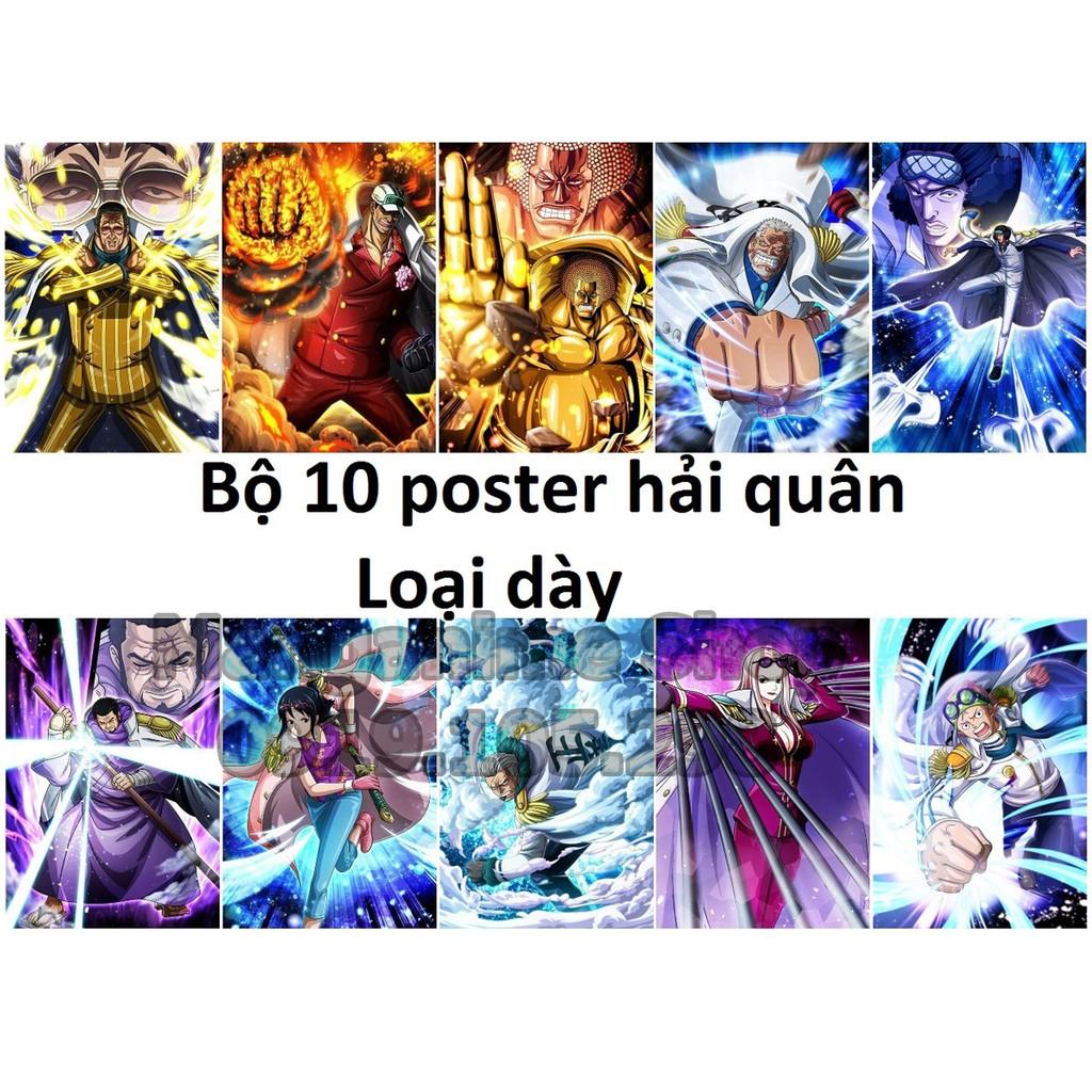 Bộ 10 tấm tranh poster hải quân trong Onepiece loại dày - marine poster onepiece