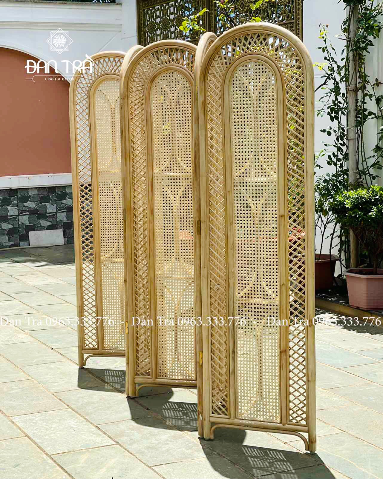 [LOẠI 1- GIÁ XƯỞNG] Vách Ngăn Mây Hoạ Tiết Mắt Cáo - Bình Phong Mây Tre Decor Phòng - Xưởng Nội Thất Mây Tre