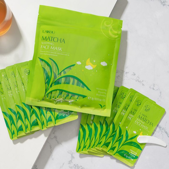 Bịch 15 Miếng Mặt Nạ Ngủ Trà Xanh Matcha Mud Mask Laikou