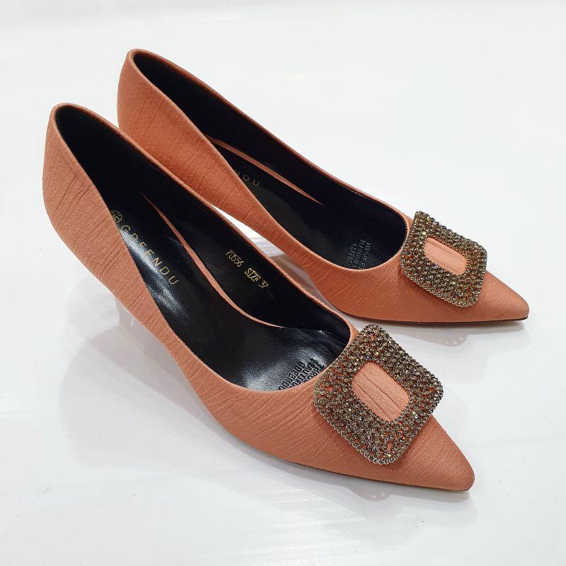 Giày Cao Gót 7 Phân Da Lì Đính Mặt Vuông 73223_153173