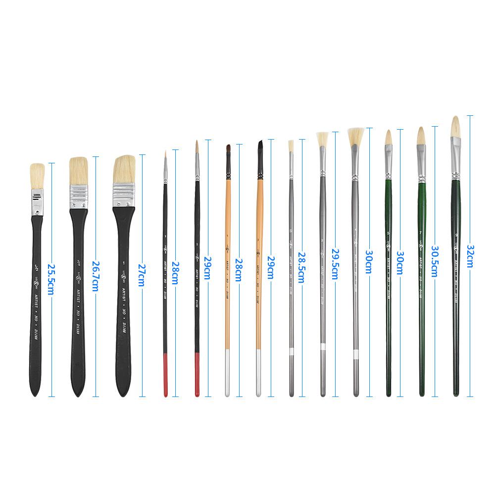 13 cái bộ bàn chải sơn màu nước Acrylic đồ dùng cho nghệ thuật