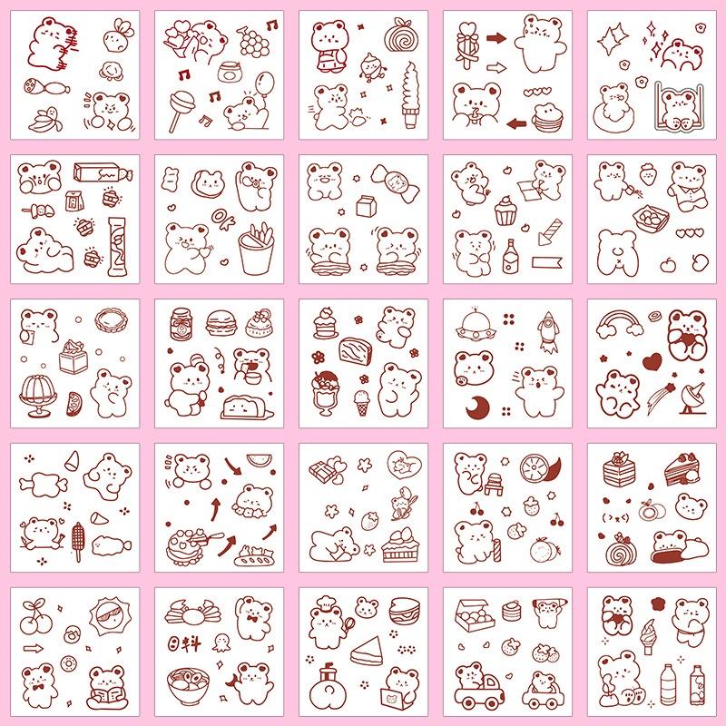 Sticker hình Gấu dễ thương - 1 tấm, 5 tấm và 10 tấm