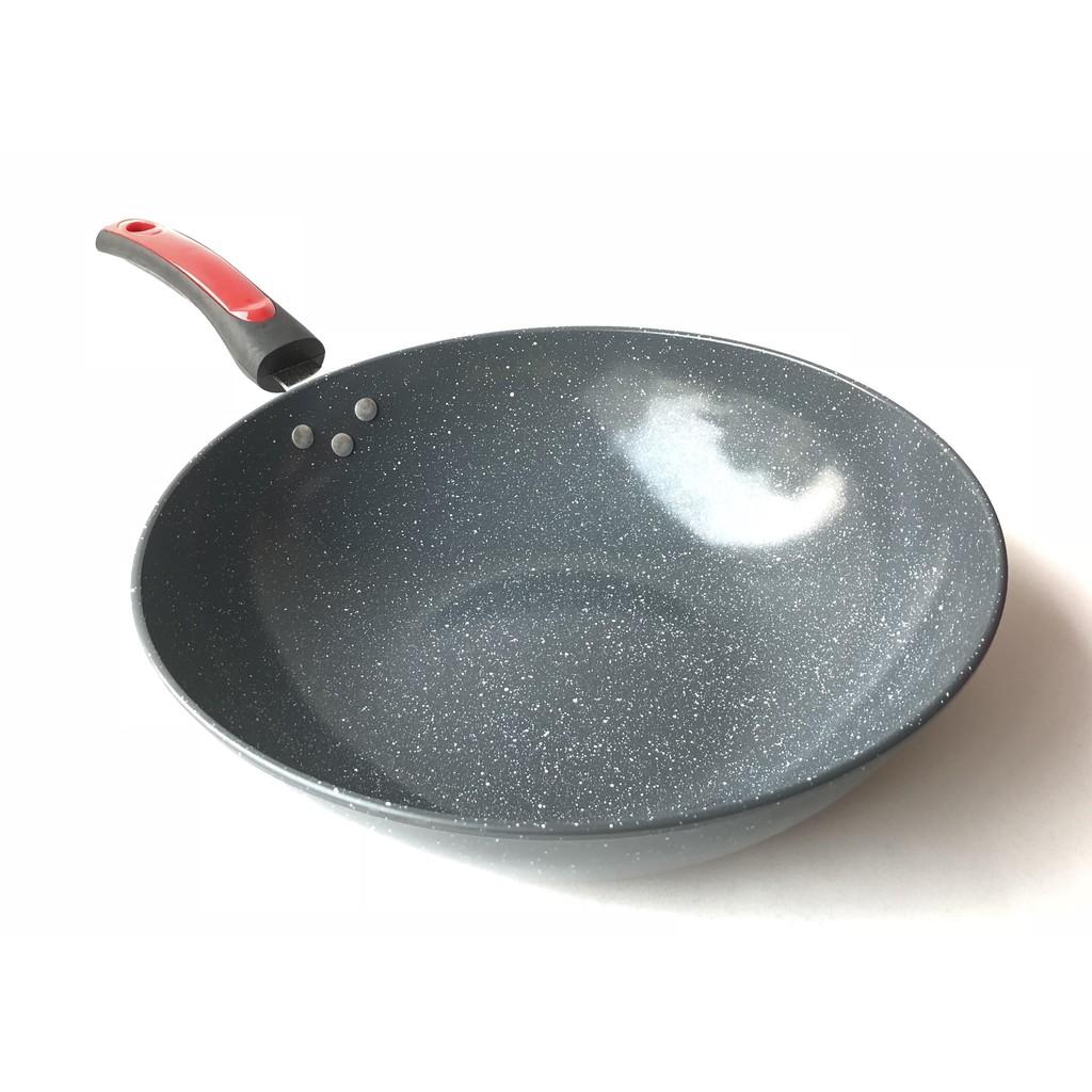 -CHẢO ĐÁ 32CM- Chảo chống dính đá hoa cương sâu lòng Korea