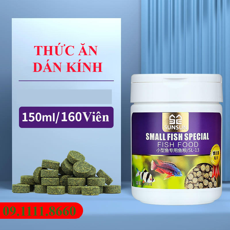 Thức ăn dán kính cho bể cá SMALL FISH SPECIAL FISH FOOD SL-13 SUNSUN