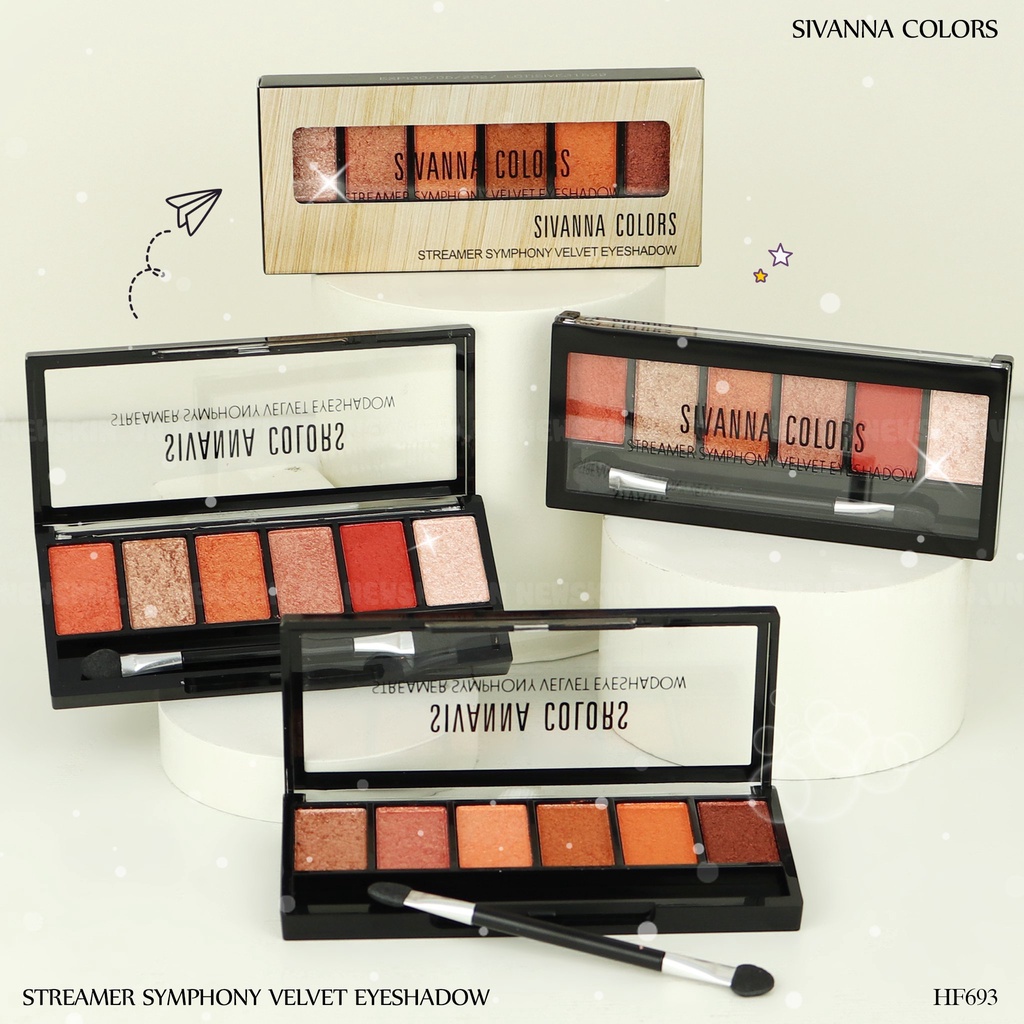 Bảng Mắt Má Hồng Tạo Khối Sivanna Colors Streamer Symphony Velvet Eyeshadow HF693-tone 04 ( không xuất hóa đơn đỏ )