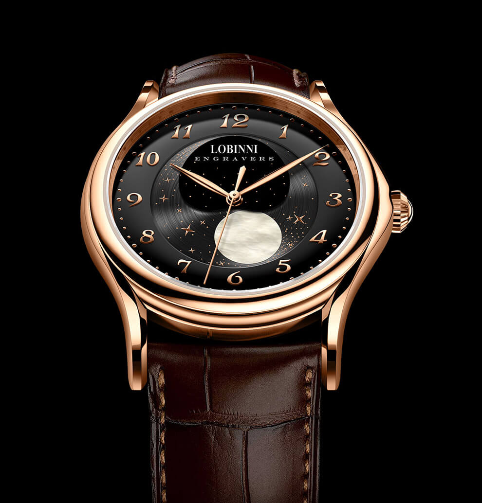 Đồng hồ nam chính hãng LOBINNI L1810-2 Fullbox, Kính sapphire ,chống xước,chống nước,dây da xịn, Mới 100%,Bảo hành 24 tháng