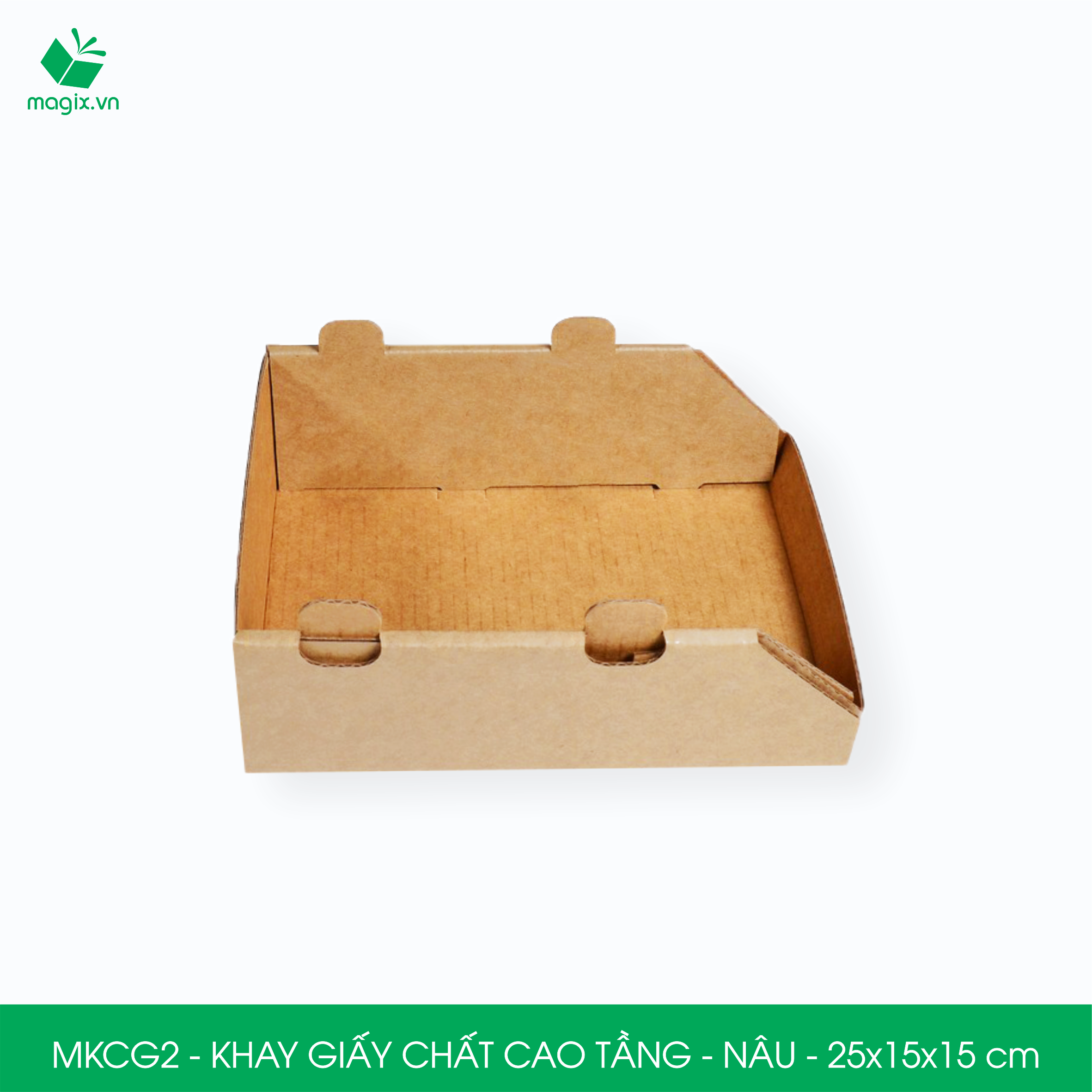 MKCG2 - 25x15x15 cm - 5 Khay giấy chất cao tầng bằng giấy carton siêu cứng, kệ giấy đựng đồ văn phòng, khay đựng dụng cụ, khay linh kiện, kệ phân loại dụng cụ