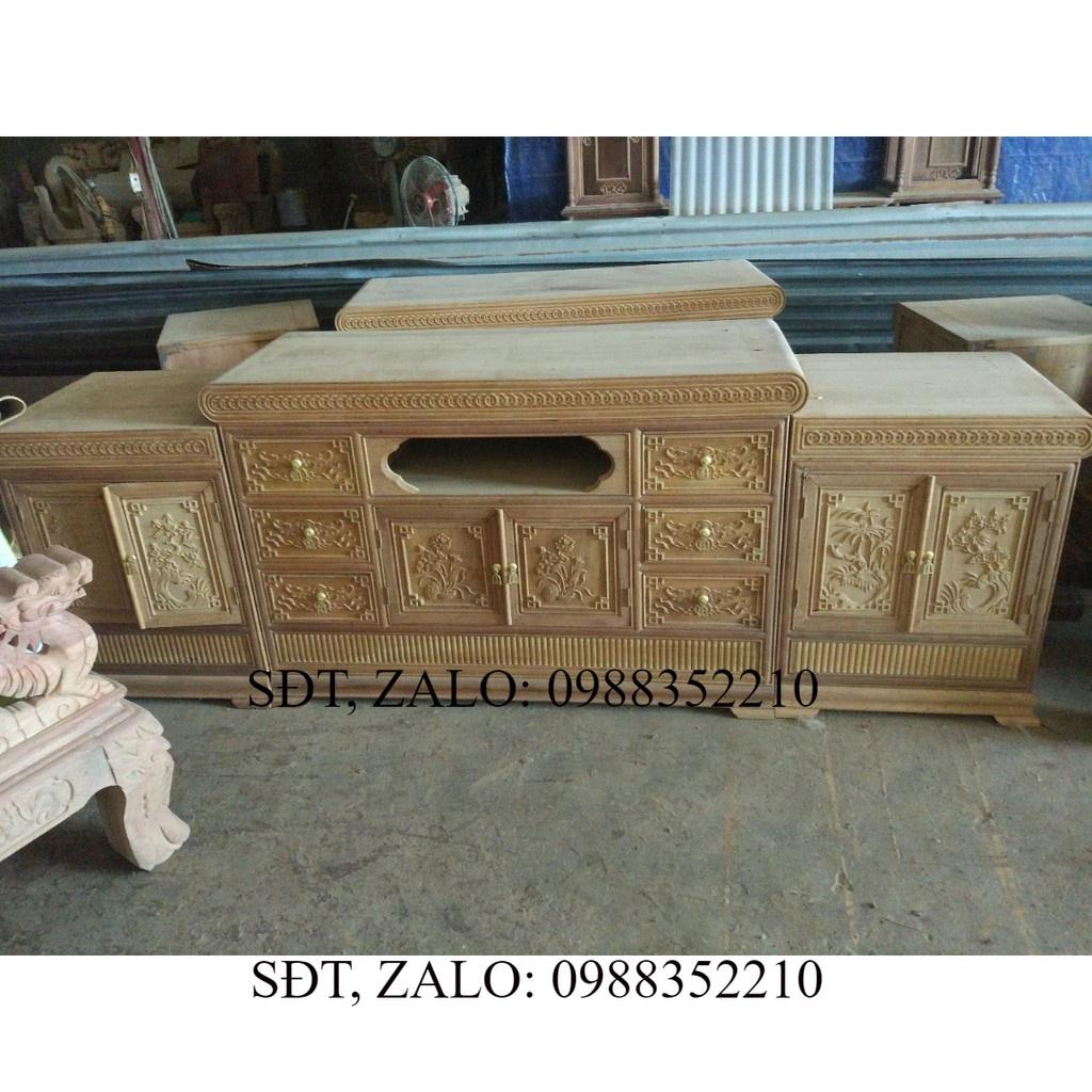 Kệ tivi kiểu nồi giữa gỗ gụ