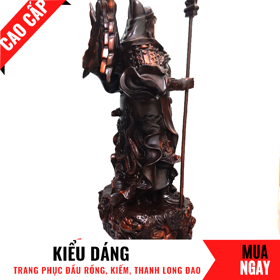 Tượng Quan Công Trang Trí Phong Thủy Cao 46cm