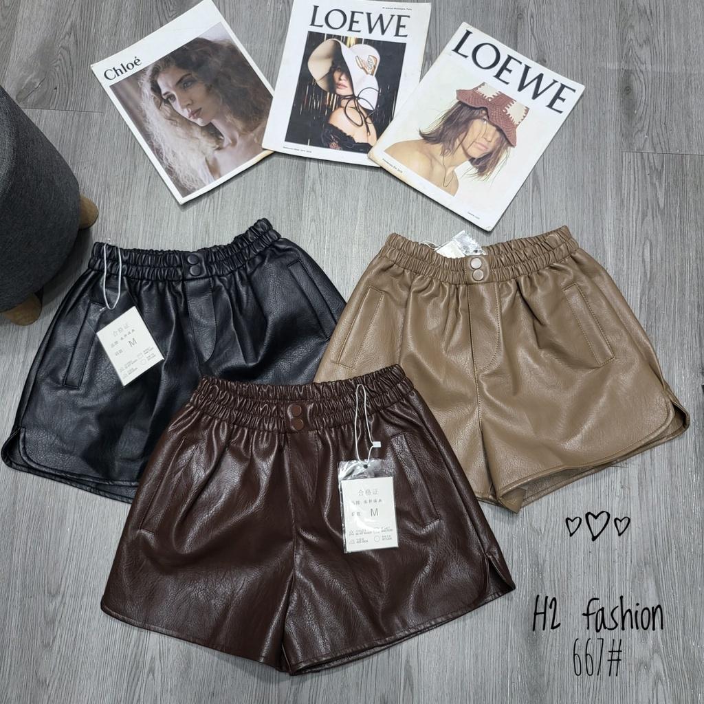 Quần Short Da Cạp Chun 2 Cúc Mã 667