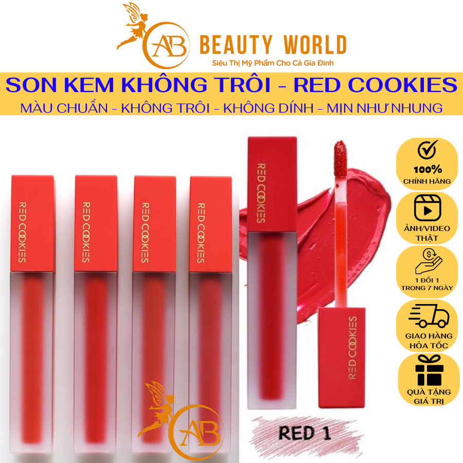 Son Kem Lì Tint RED COOKIES Không Trôi - Siêu Bền Màu - Mềm Mượt Mịn - Không Dính - Căng Mịn