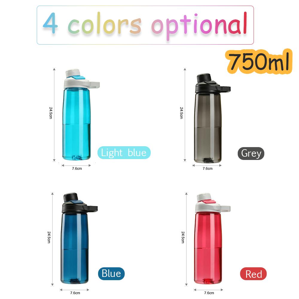 Bình nước thể thao bằng nhựa có nắp từ tính, không độc hại chống rò rỉ 750ml