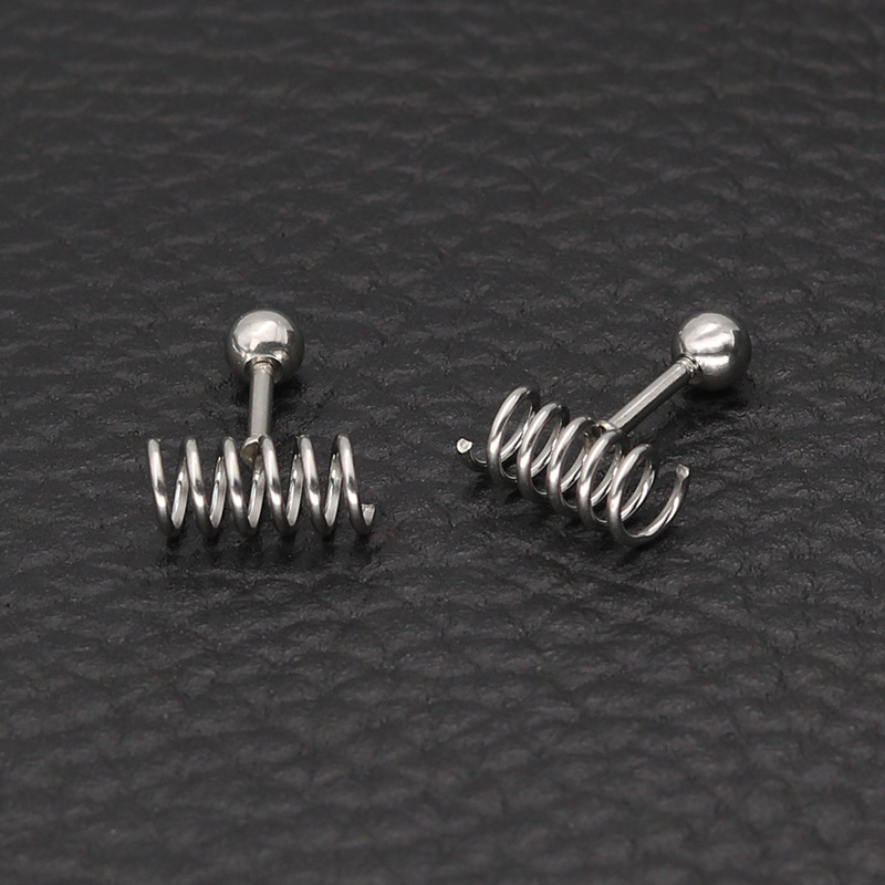 Khuyên tai bông tai lò xo Titan sytle Unisex