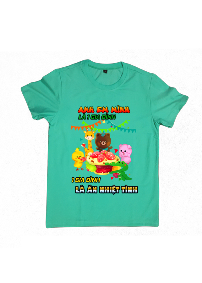 Áo Thun Nữ Họa Tiết 1 Gia Đình Là Ăn Nhiệt Tình