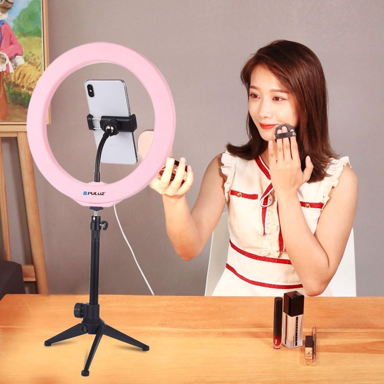 Vòng đèn LED trợ sáng 26cm hỗ trợ livestream, selfie, quay Tiktok Puluz PU397 - Hàng chính hãng